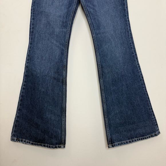 Zara Women Flare Leg Jeans Size 2 High Rise Dark Wash Festival Bohemian NWT - Picture 6 of 14